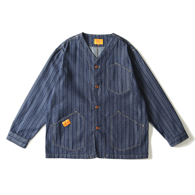Vintage Fashion In Japan - Mężczyźni Vintage Denim Stripe Loose Casual