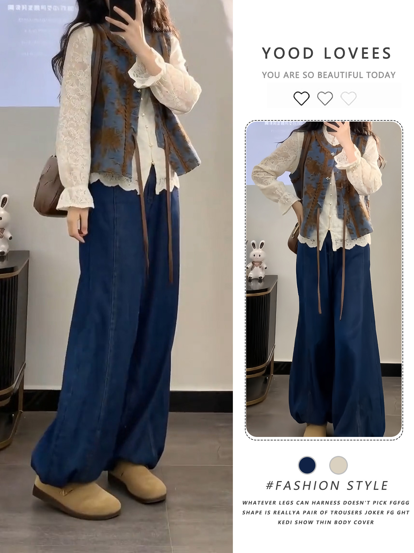 Vintage Fashion Plus Size - Wiosenno-jesienny zestaw w stylu vintage plus