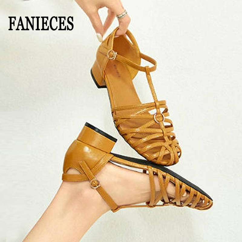 Vintage Fashion Plus Size - Sandały rzymianki plus size damskie, plecione,