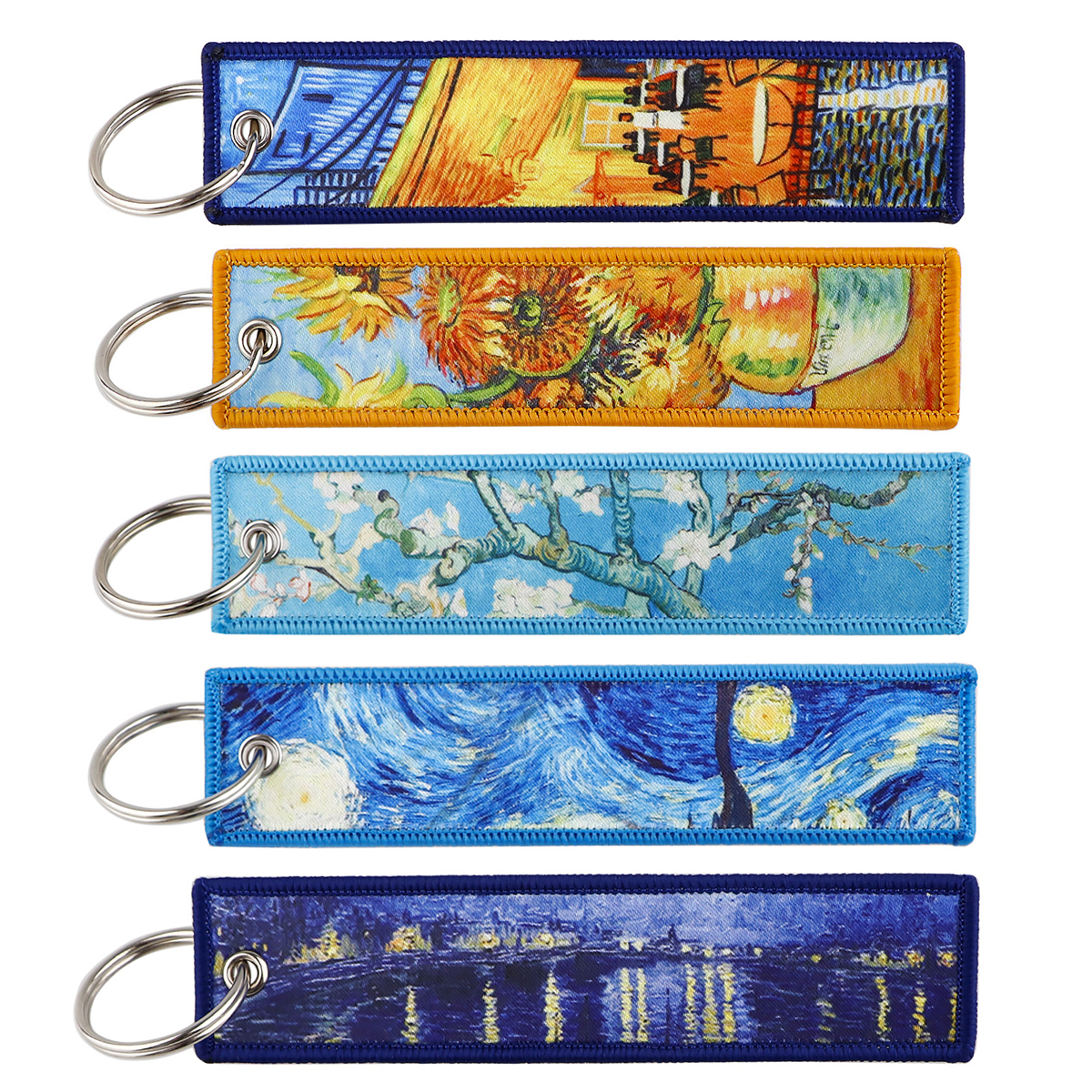 Vintage Fashion Tags - Van Gogh Haftowany brelok do kluczy