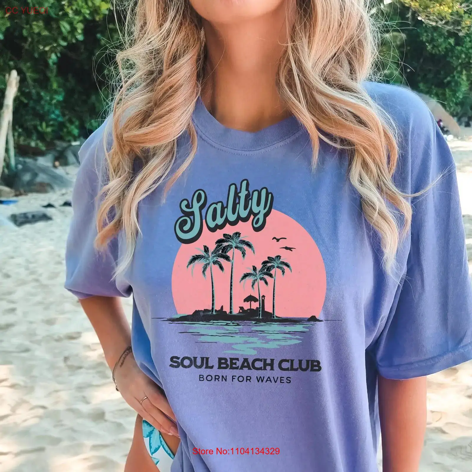 Vintage Fashion Club - Koszulka Salty Soul Beach Club Letnia