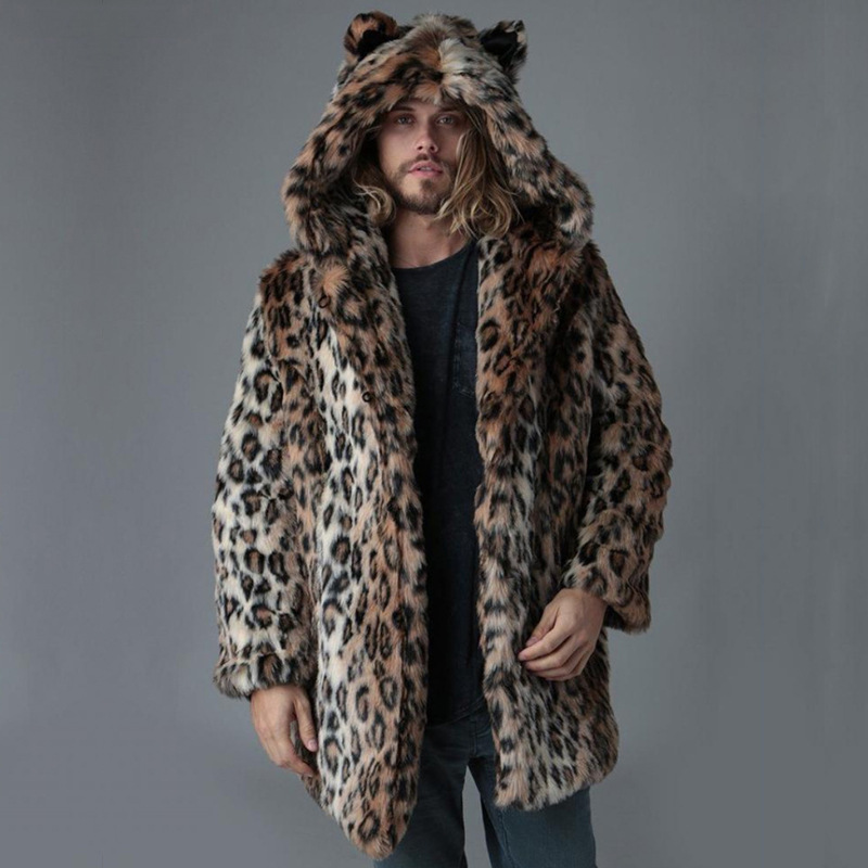Vintage Fashion Jacket - Męska kurtka ze sztucznego futra, zimowy