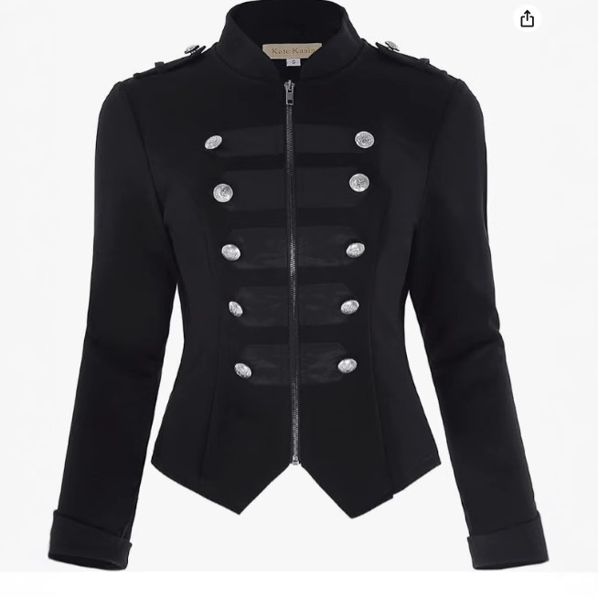 Vintage Fashion Jacket - Damska kurtka gotycka punkowa, dopasowany krój,