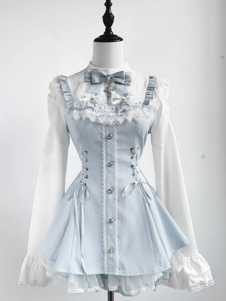 V Vintage Fashion - Francuski Vintage Elegancki Komplet Koronkowy 2-częściowy