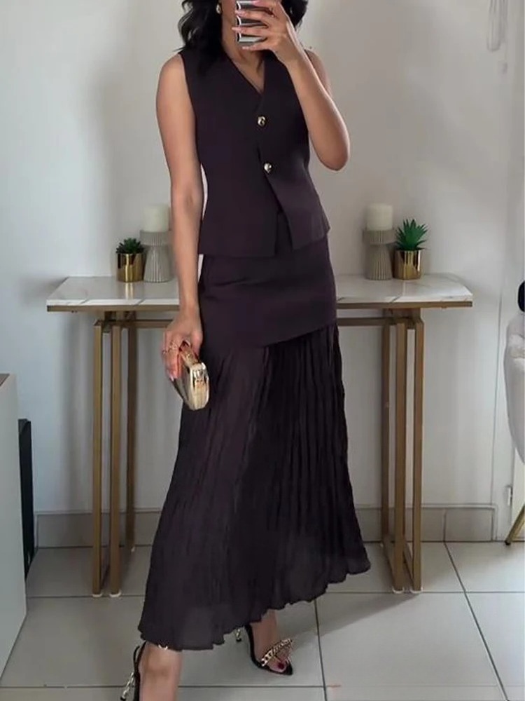 V Vintage Fashion - KONDALA Vintage Chic Damski Komplet Dzianinowy