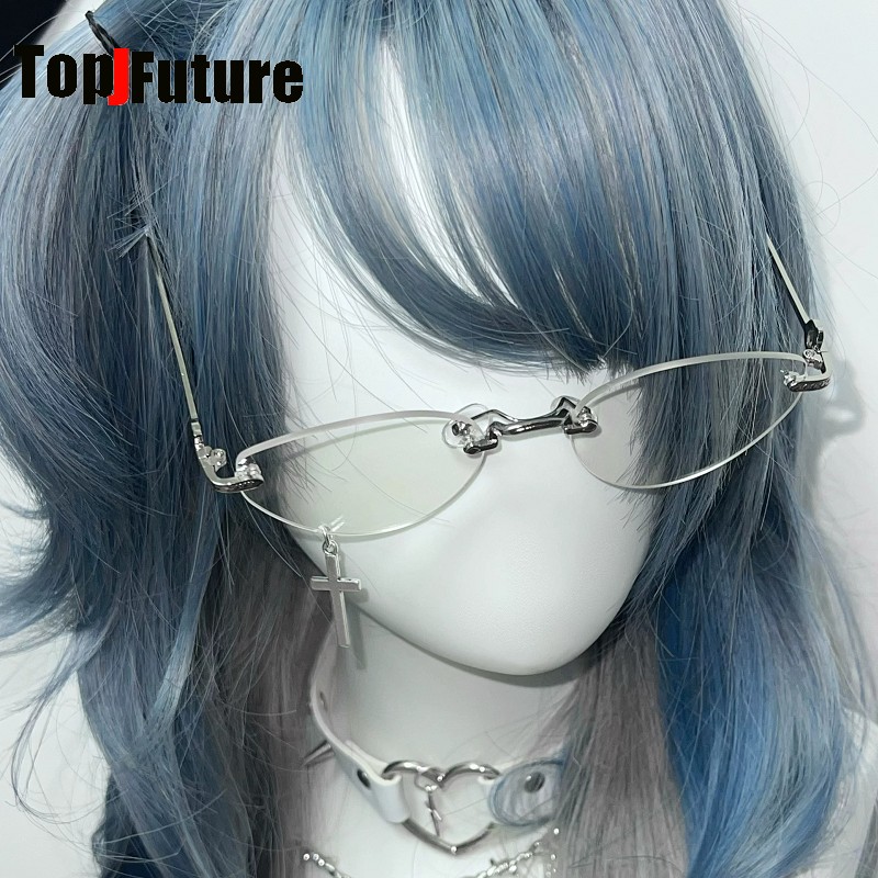 Vintage Fashion Subculture - Okulary w stylu Y2K, alternatywna subkultura,