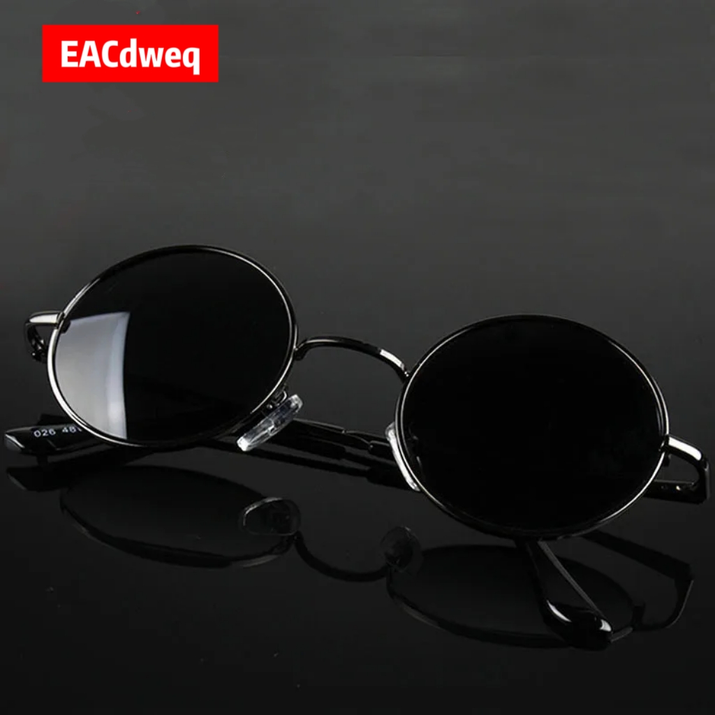 Vintage Fashion Designer - Okulary przeciwsłoneczne męskie retro vintage okrągłe