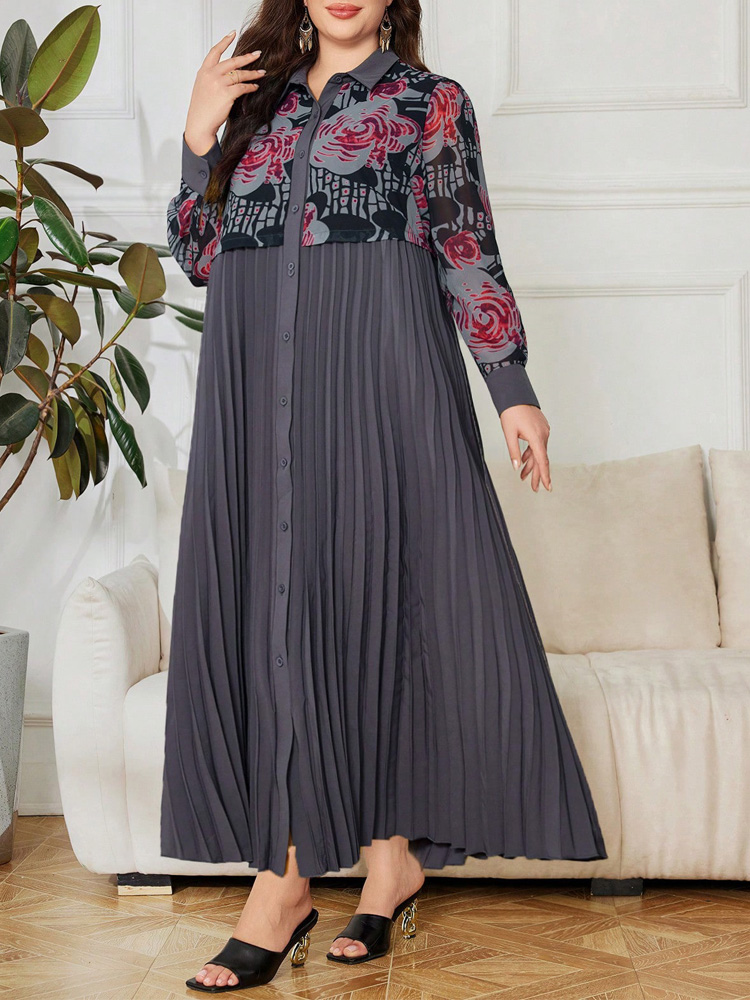 GIBSIE Sukienka koszulowa plus – Vintage Fashion Plus Size recenzja i cena