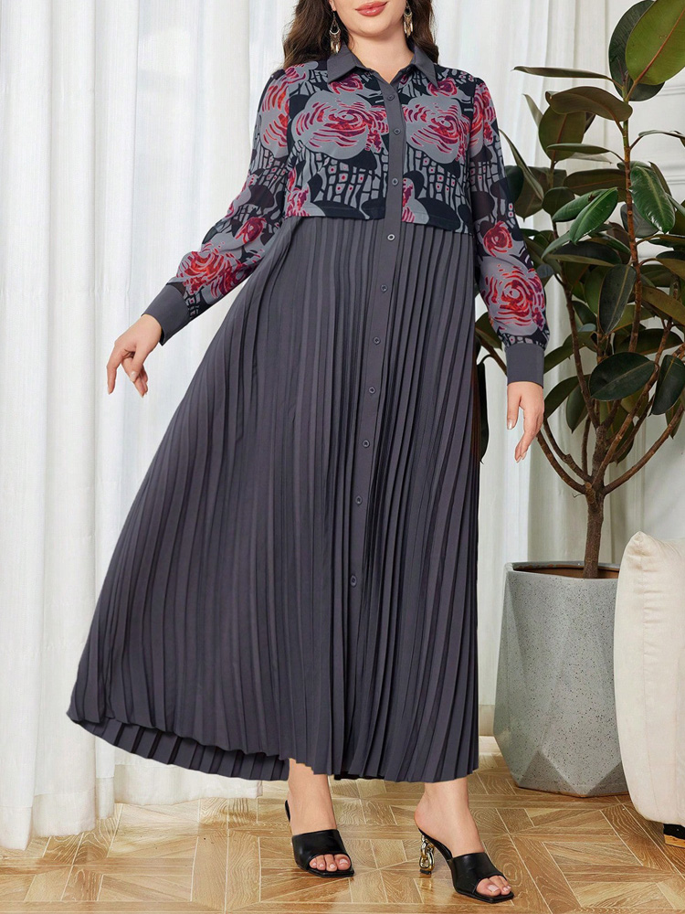 GIBSIE Sukienka koszulowa plus – Vintage Fashion Plus Size recenzja i cena