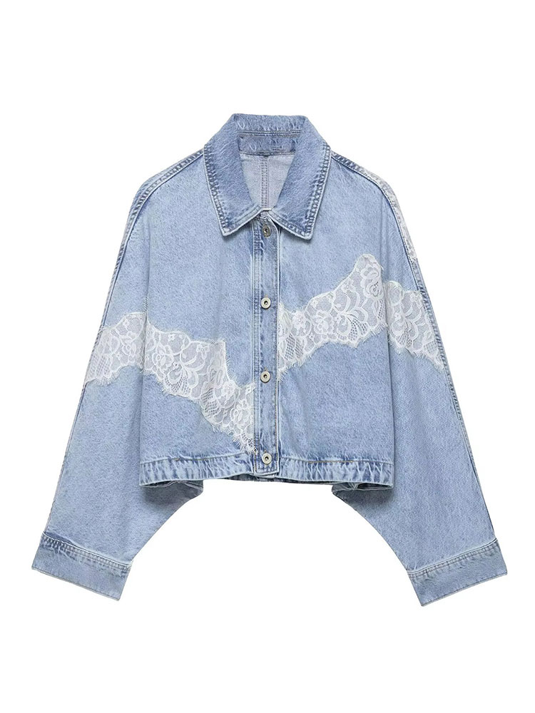 Eleganckie damskie niebieskie  – Vintage Fashion Jacket recenzja i cena