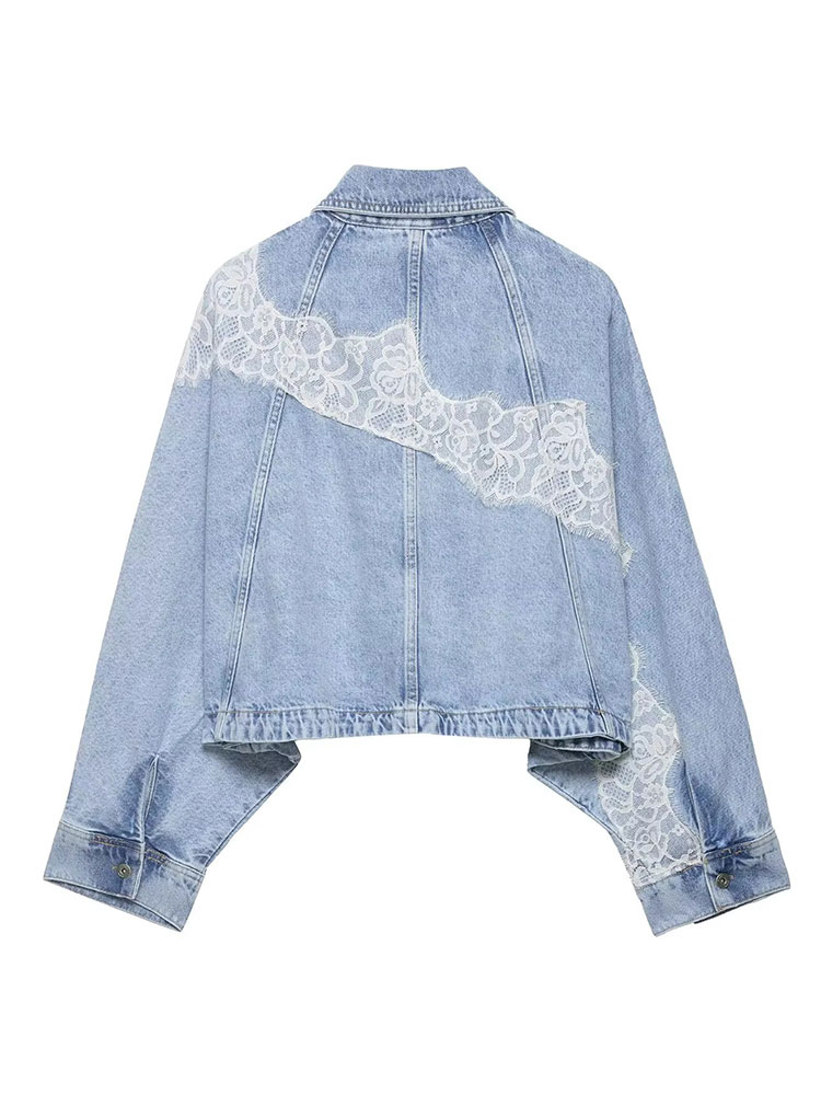 Eleganckie damskie niebieskie  – Vintage Fashion Jacket recenzja i cena
