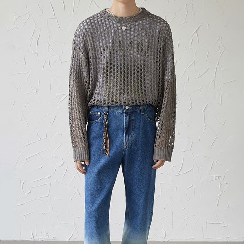Męskie stroje Y2k Hollow Out p – Vintage Fashion Outfits Men recenzja i cena