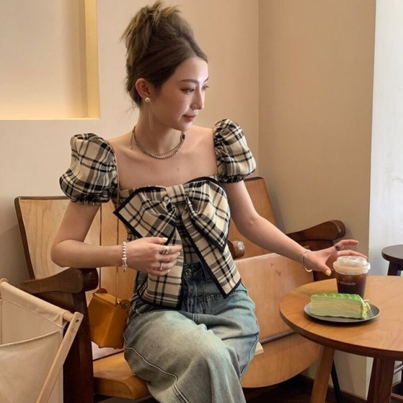 Bluzki w kratę Kobiety Y2k Sum – Vintage Fashion Club recenzja i cena