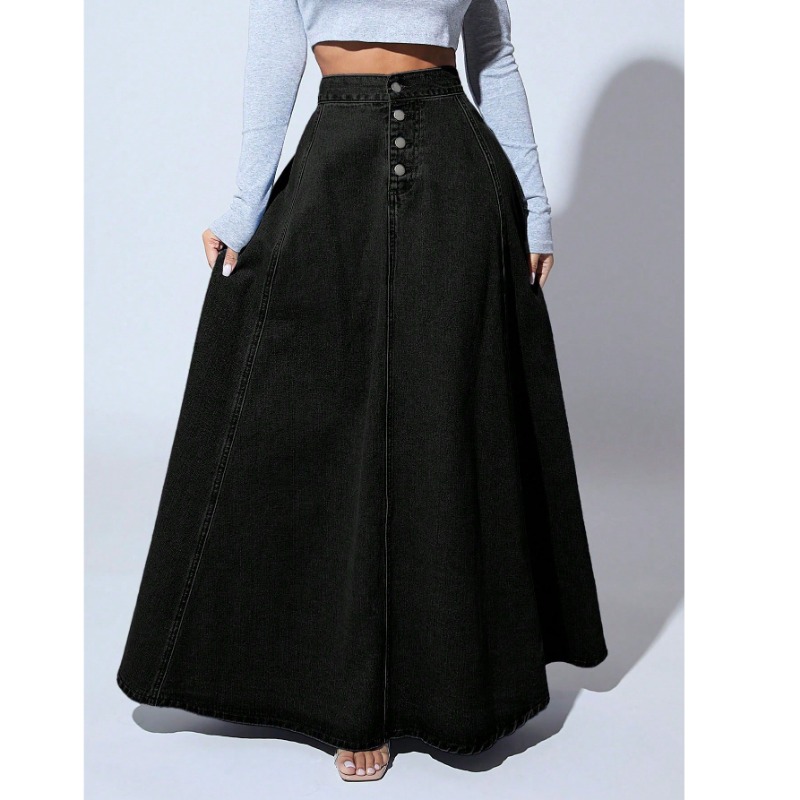 Damska czarna dżinsowa długa s – Vintage Fashion Plus Size recenzja i cena